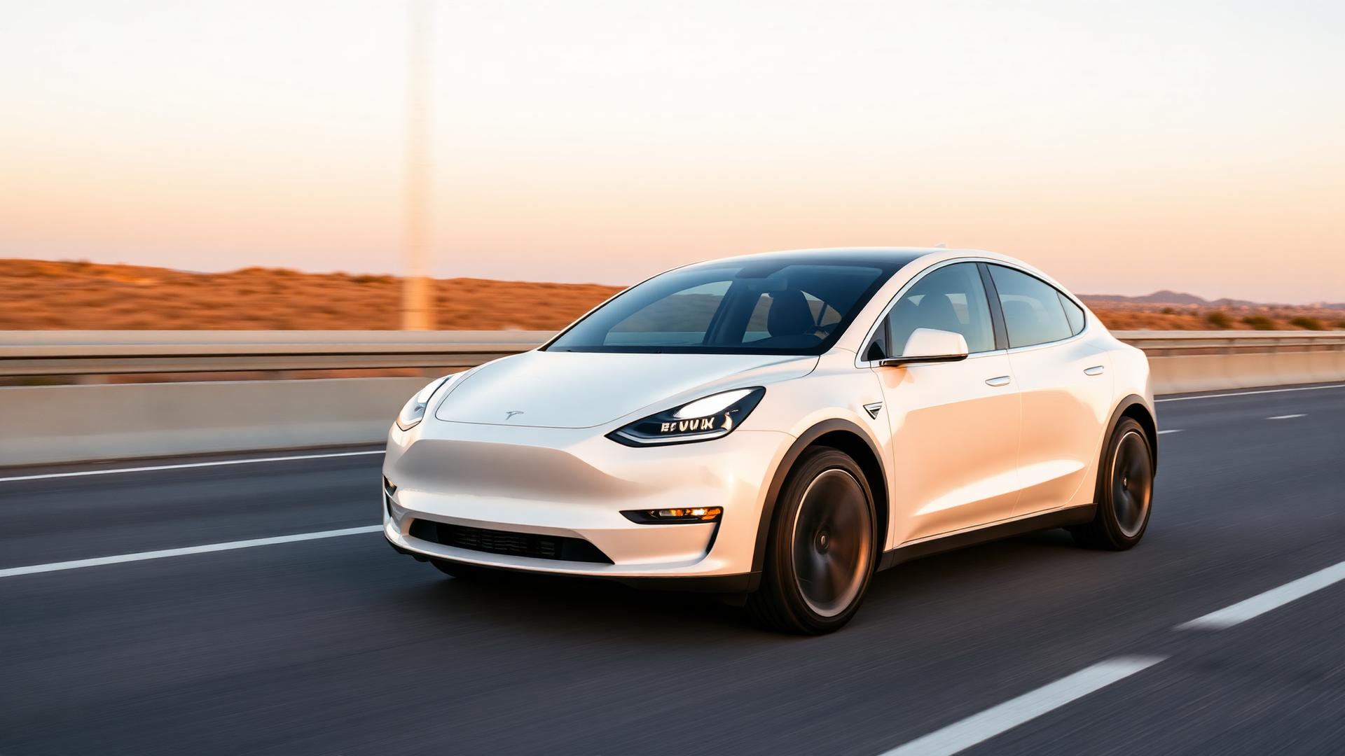 Tesla Model Y en movimiento